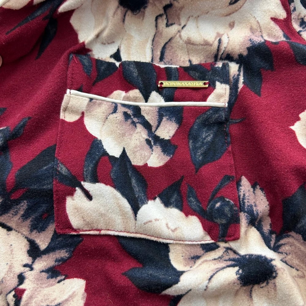 BCBGMAXAZRIA Pajama Set 2 Piece Womens M Red Floral - Picture 9 of 16